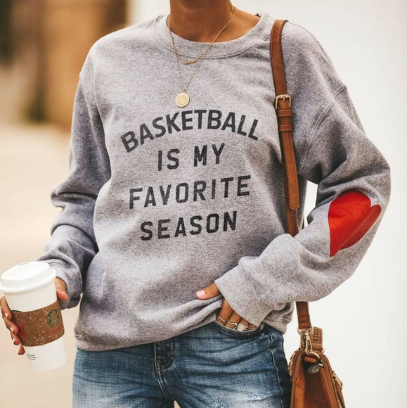 heart on sleeve sweatshirt